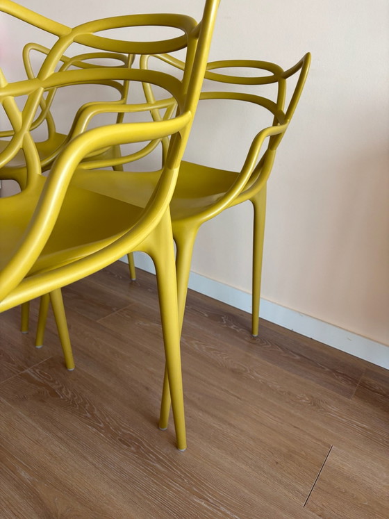 4 Kartell design chairs ocher yellow, Dining chairs, Plastic (photo 3 of 10)