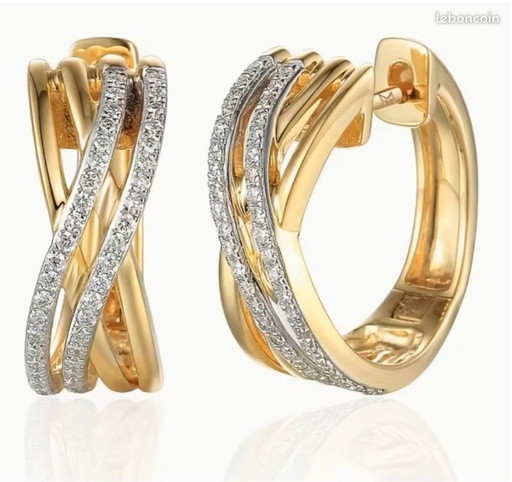 Elegante, vergoldete Creolen mit Zirkonia – cadeaus