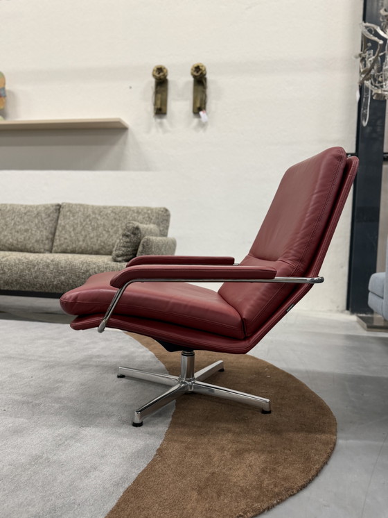 Image 1 of Gelderland 400 Sessel Rotes Leder Design Stuhl