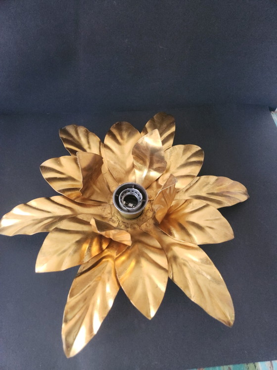 Italienische Hollywood Regency Florentiner Deckenlampe in Blumenform von Hans Kögl – Deckenleuchten, Metal (photo 20 of 29)