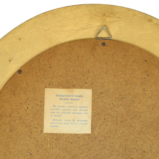 Image 1 of Specchio rotondo in legno da maggiordomo Occhio di strega