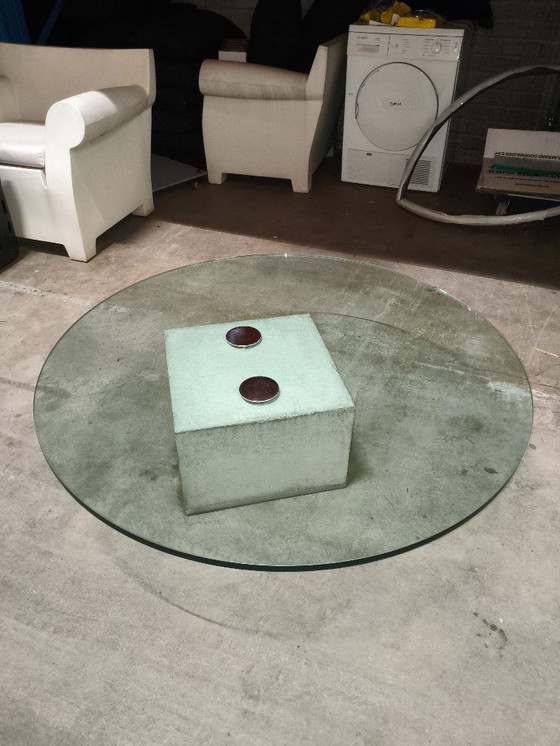 Image 1 of Sergio & Giorgio Saporiti 'Sapo' Coffee Table in Concrete and Glass
