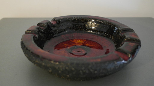 Posacenere vintage in ceramica Fat-Lava anni '70