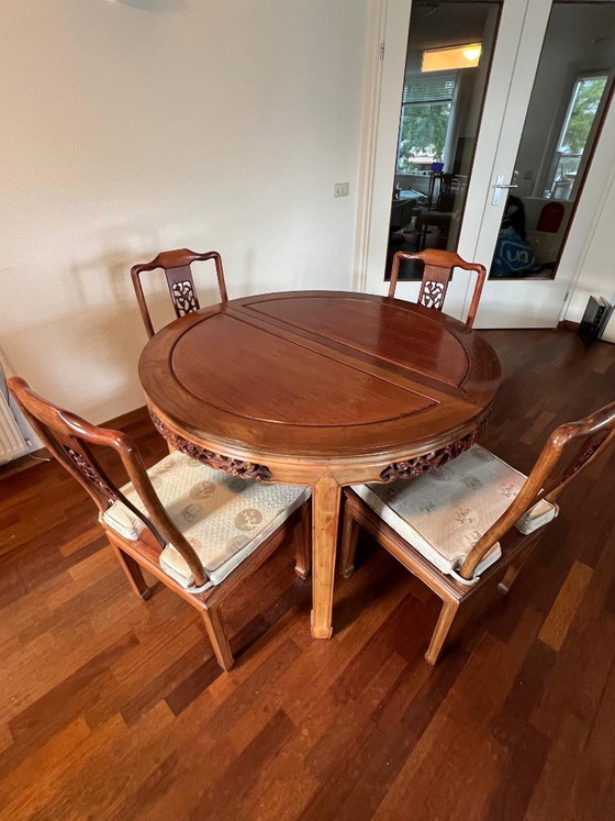Set da pranzo cinese in palissandro 4-8 persone, Legno, Tessile, Marrone, Aziatisch (foto 3 di 5)
