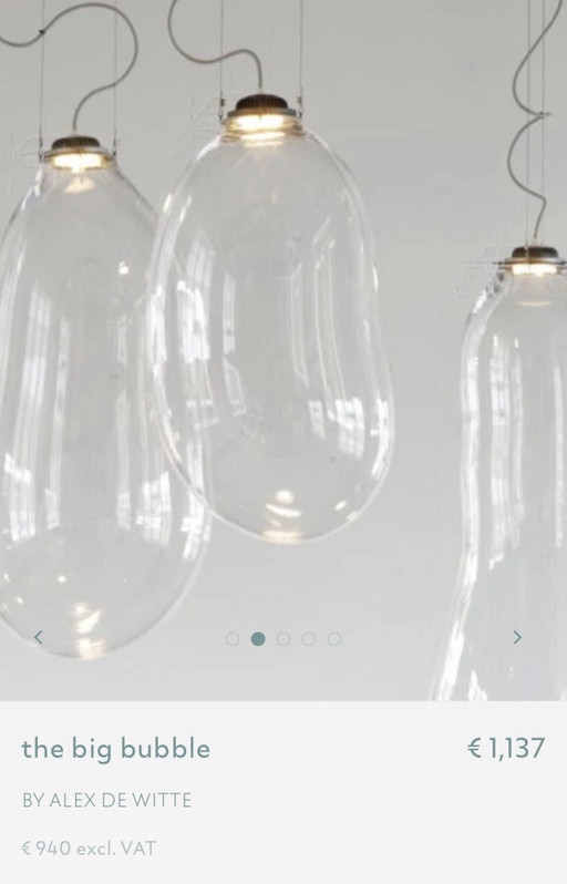 2 x Alex de Witte Big Bubble Lampe Größe S