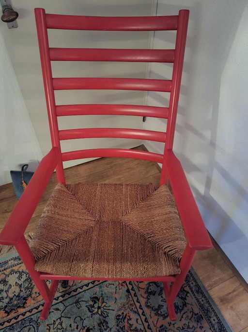 Fauteuil à bascule vintage Poul Volther, design danois – schommelstoelen, Wood, Paper (photo 2 of 6)