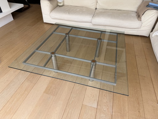 Gavina Coffee Table from the “André” Series by Tobia Scarpa, 1960s – salontafels, Chrome, Glass
