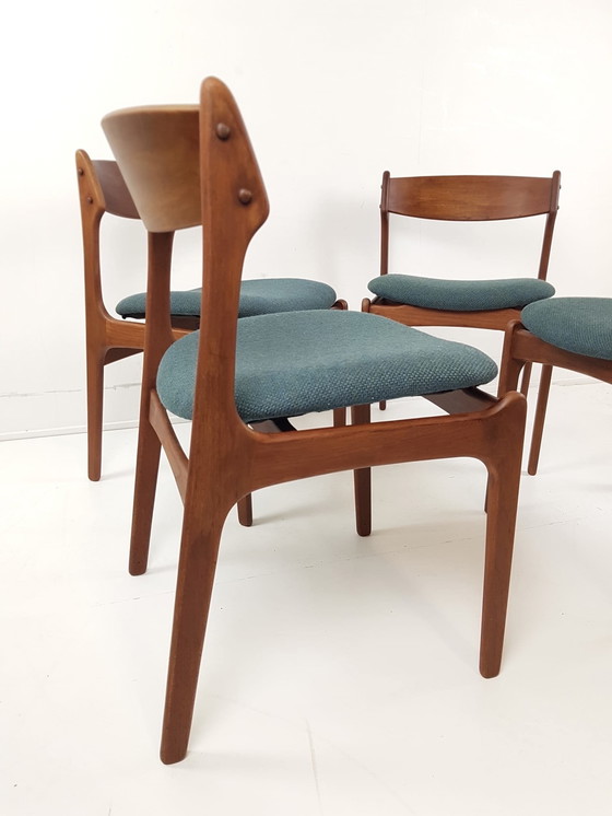 Image 1 of Sedie vintage Erik Buch modello 49 tessuto lana vergine De Ploeg