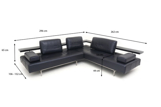 Image 1 of Divano angolare Rolf Benz Dono Couch Divano angolare Divano angolare in pelle Dono blu