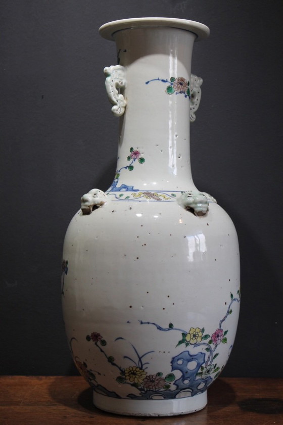 Antique Chinese Rouleau Vase – Ceramic, Porcelain (photo 10 of 16)