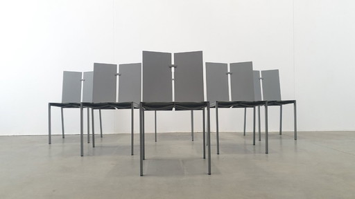 6x Frans van Praet vintage chairs belgo chrom 2000s minimalist design