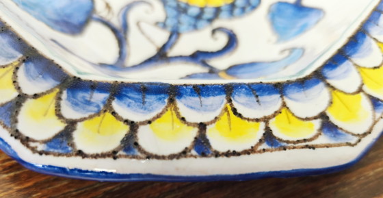 Splendido Piatto / Ciotola da Parete Vintage Romano Innocenti Maiolica Italiana – Firmato (1985), 22 cm (photo 6 of 9)