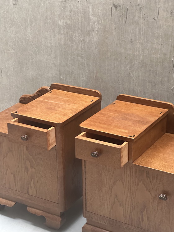 Image 1 of Juego de 2 mesitas de noche Art Déco / Art Nouveau