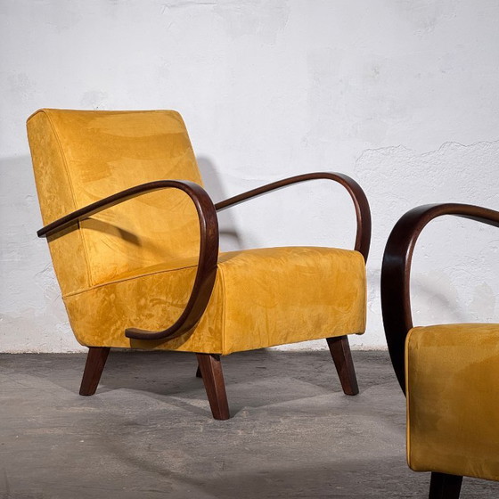 Een paar Jindrich Halabala Type C fauteuils, volledig gerestaureerd, jaren 1930. – Jindřich Halabala, Velvet (photo 17 of 17)