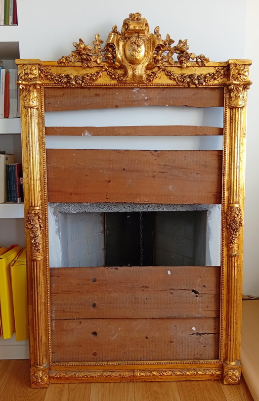 Louis XVI mirror frame in gold leaf