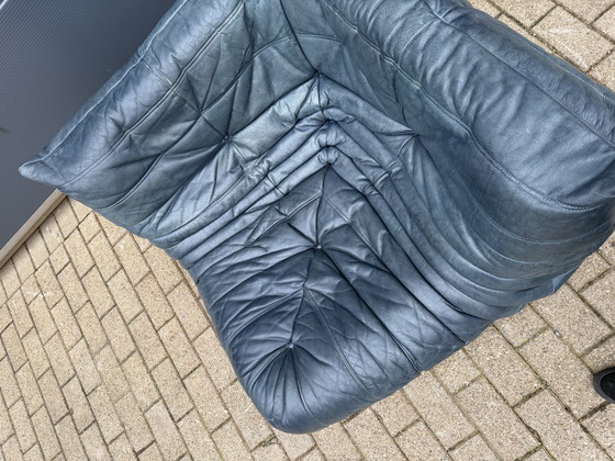 Image 1 of Pelle originale Ligne Roset Togo blu petrolio 100% autentica