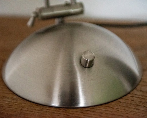 Lampe de table/bureau vintage en acier inoxydable – A.H.G. Wachsmuth & Krogmann (Allemagne, vers 1960)