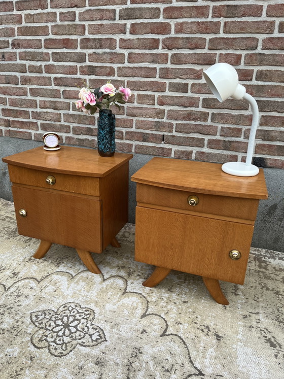 Ensemble de 2 tables de chevet vintage du milieu du siècle – Tables de nuit, Wood (photo 8 of 9)