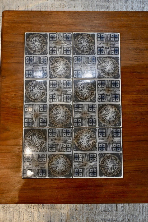 Image 1 of Deens Design Salontafel met Tegeltableau Knud L Nielsen 60’s