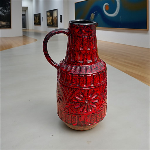 Poterie italienne « Alla Moda » MCM Fratelli Fanciullacci vase design h= 13,77 » 35 cm fait à la main Italie années 1960
