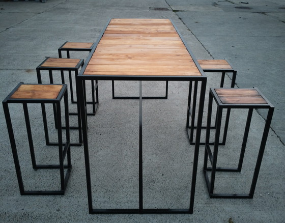 Image 1 of Mesa de bar de diseño con 6 sillas de bar