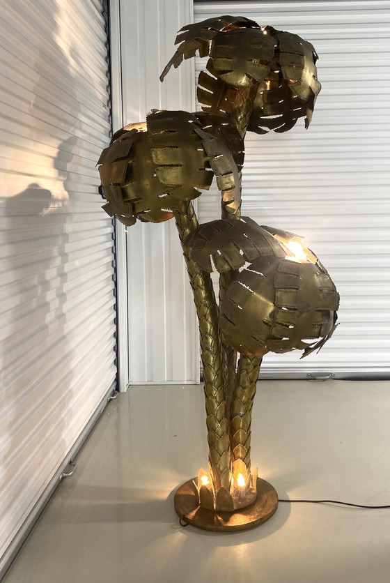 Image 1 of Grande lampada da terra vintage in ottone Maison Jansen anni '70