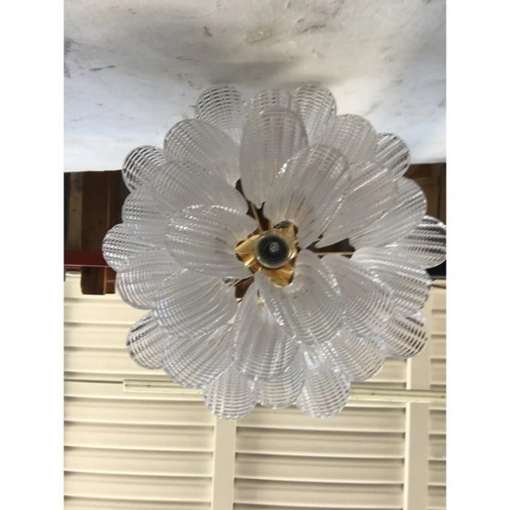Image 1 of Coppia scultorea di lampadari Selle in vetro di Murano stile Mazzega