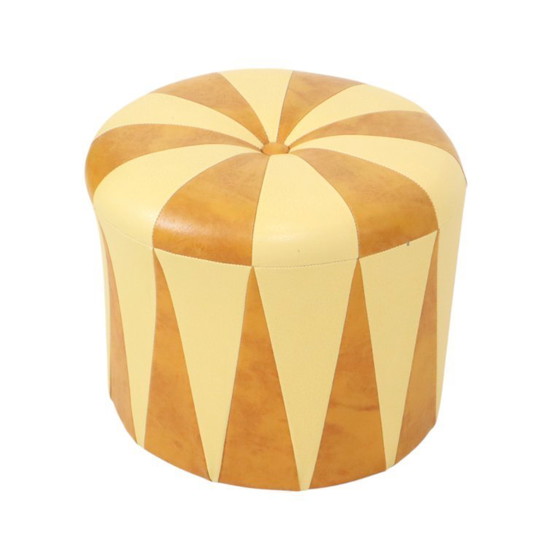 Image 1 of Pouf vintage marrone beige Skai