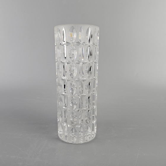 Image 1 of Magnifique vase vintage en cristal à 24% de plomb de Bavière, Allemagne. Années 1960/70. Verre de cristal.