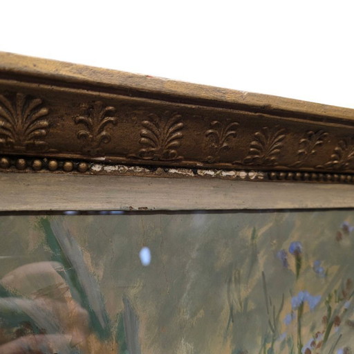 French oil and watercolor flower still life, 2nd half 19th century