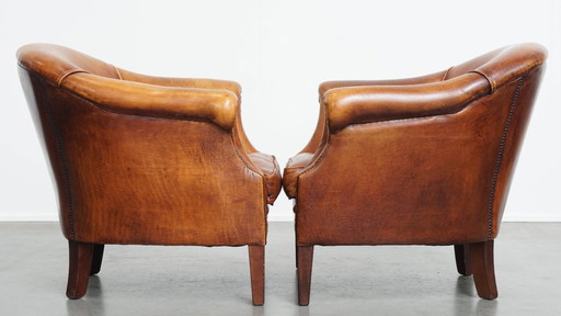 2 x Fauteuil club en peau de mouton
