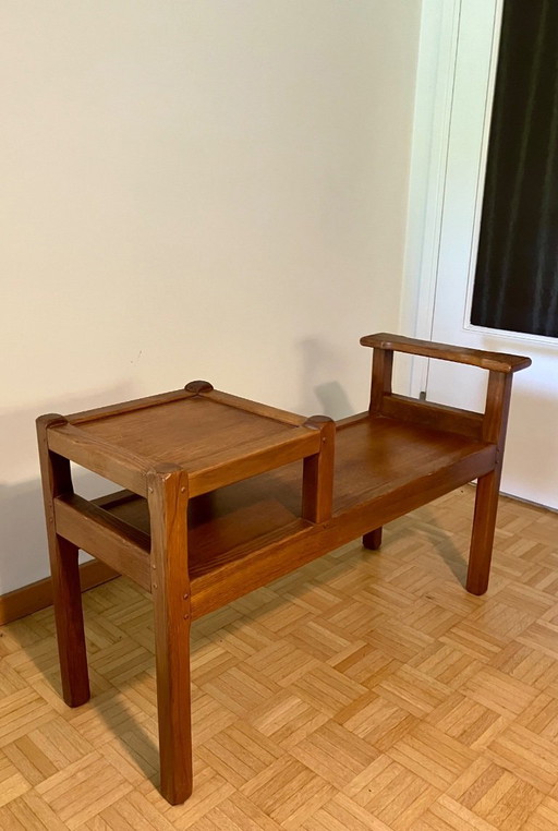 Oak telephone bench in perfect condition (50s-80s)