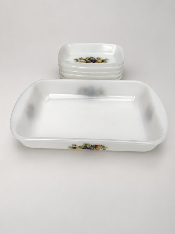 Arcopal set da portata vintage – 17 pezzi – decoro di frutta – arcopol, Stoviglie, Glass (photo 6 of 9)