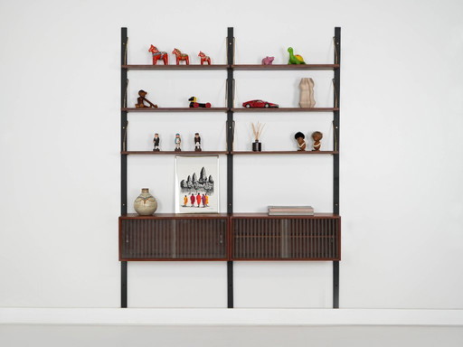 Teakhouten wandrek, Deens design, jaren 60, gemaakt in Denemarken.