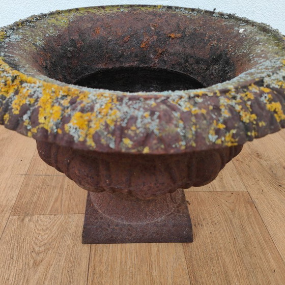 Image 1 of Vintage gietijzeren tuinvaas, plantenbak bloembak