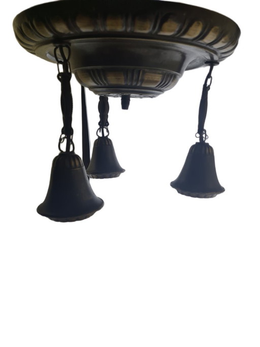 Art Nouveau Chandelier, Austro Hungarian Empire, 1900s – kroonluchters, Metal, Brass