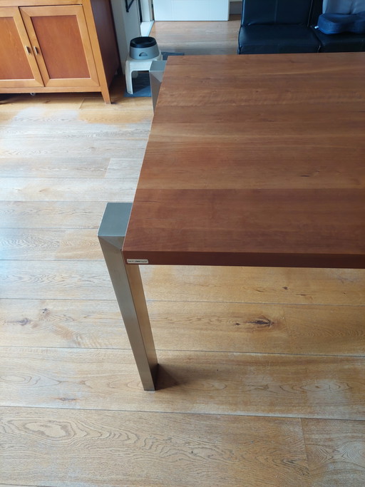 Table de salle à manger Bert Plantagie – eettafels, polished steel, Wood