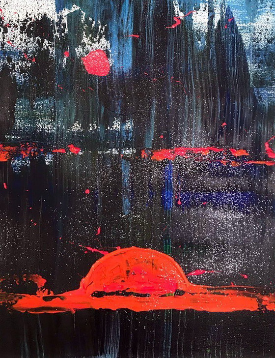 Image 1 of Original Acrylic Painting Abstract Expressionism Magic Night