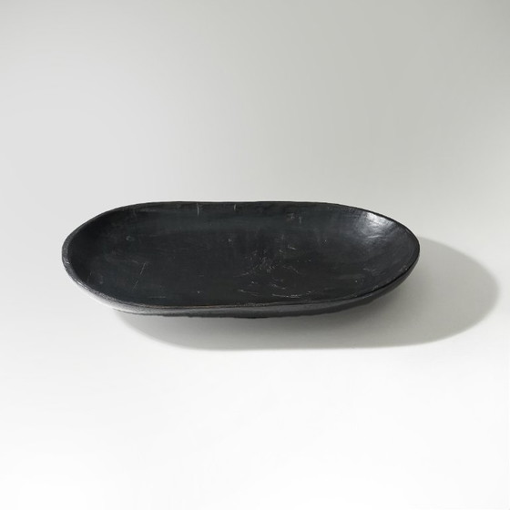 Image 1 of Ciotola in legno nero dalla forma organica, anni '60