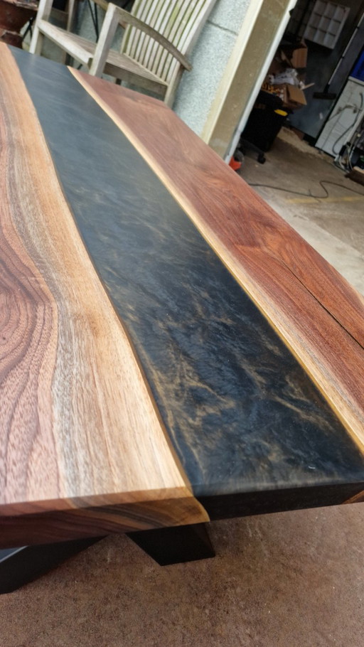Unique handmade design table – Canadian walnut & epoxy (one-off)