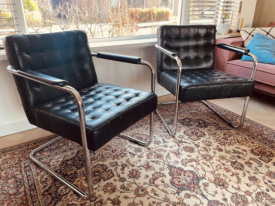 Image 1 of Set Bauhaus sledefauteuils (Freischwinger) con buisframe