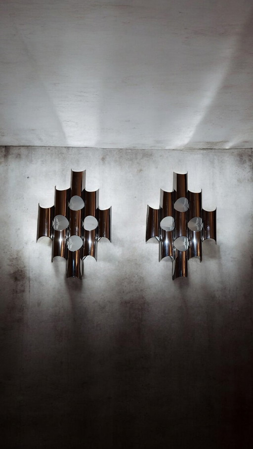 Par de apliques de pared Reggianni de 1970