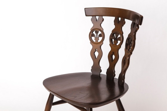 Image 1 of Set of 6 Mid-Century Elm Dining Chairs by Ercol – Vintage English Chairs, 1960s