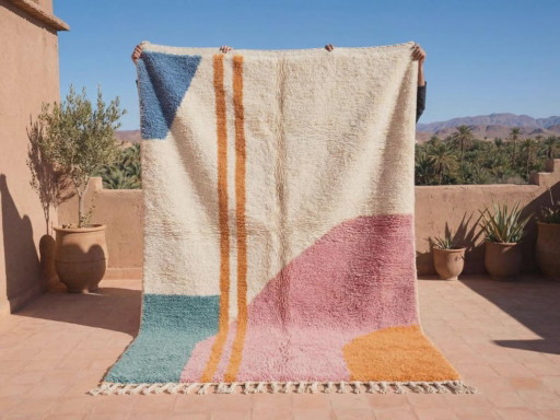 Tapis Marocain Berbère Artisanal 220cmx310cm – vloerkleden en tapijten, Cotton