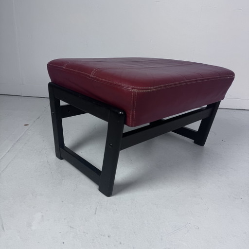 Pouf in pelle Sven Elkekaer anni '80