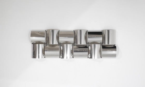 Image 1 of Applique Murale en Acier Inoxydable et Métal, de Style Contemporain