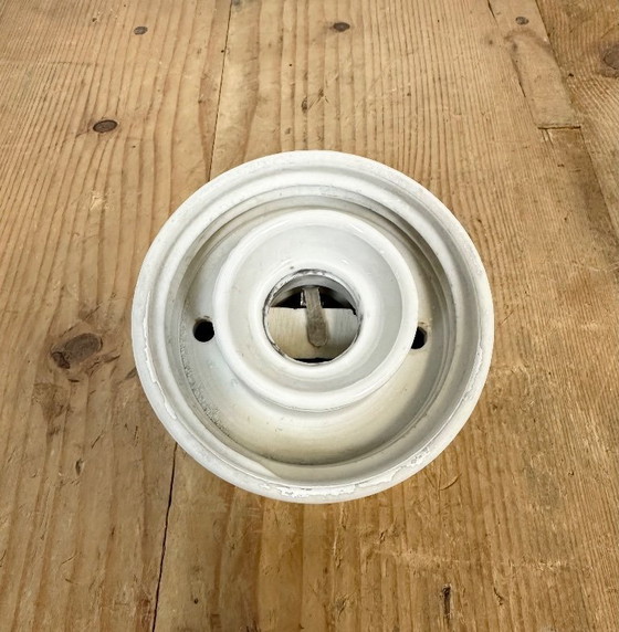 Image 1 of Applique murale vintage en porcelaine blanche, années 1970