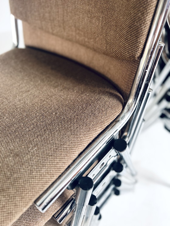 Image 1 of 8x Stackable Chrome Chair '80