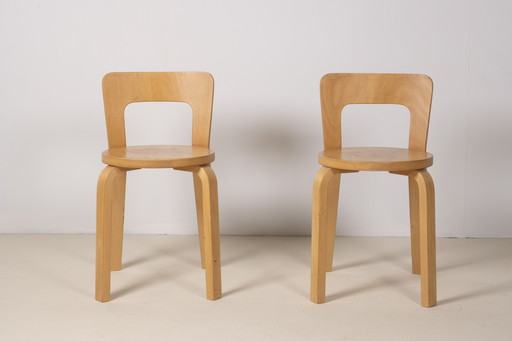2x Chaise Alvar Aalto modèle 65, 1960 Artek