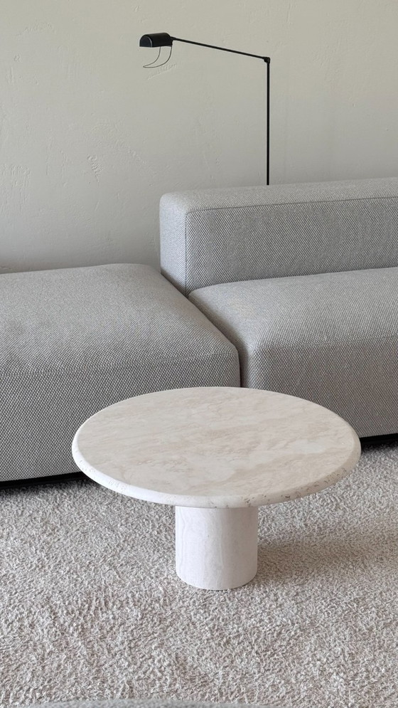 Image 1 of 🤍 Timeless elegance: Minimalist coffee table made of natural stone (Ø 58 cm)